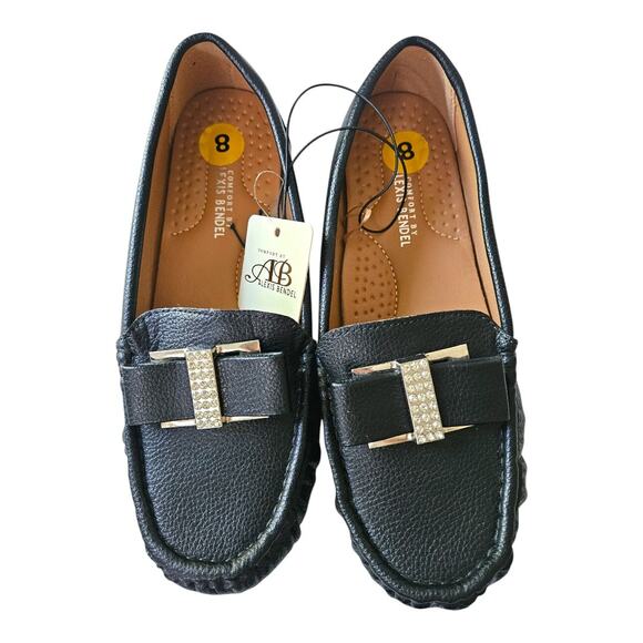 NEW Women's Comfort by Alexis Bendel Leather Slip-on Loafers in Black (Size: 8) - Picture 1 of 7